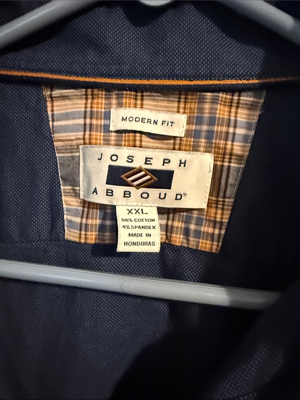 Joseph Abboud Navy Blue Button-Down Shirt size XXL. Modern fit